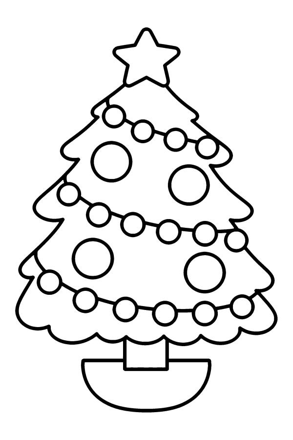 Albero di Natale da colorare: un albero di Natale con le lucine