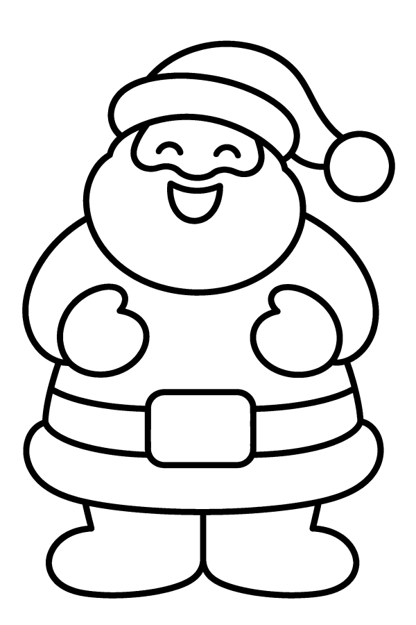 Babbo Natale da colorare: Babbo Natale ride tenendosi la pancia