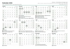 Halaman pertama kalendar tahunan, A4 landskap (A4 landskap · 1 halaman · kira-kira 93 KB)