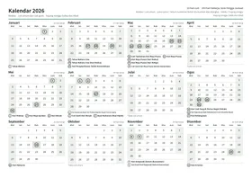 Halaman pertama kalendar tahunan, A4 landskap (A4 landskap · 1 halaman · kira-kira 86 KB)