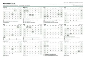 Halaman pertama kalendar tahunan, A4 landskap (A4 landskap · 1 halaman · kira-kira 93 KB)