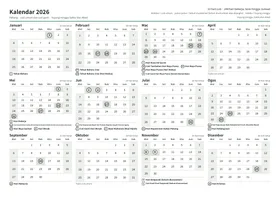 Halaman pertama kalendar tahunan, A4 landskap (A4 landskap · 1 halaman · kira-kira 86 KB)