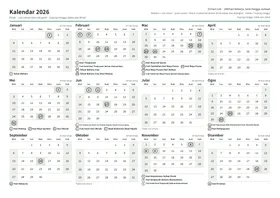 Halaman pertama kalendar tahunan, A4 landskap (A4 landskap · 1 halaman · kira-kira 91 KB)