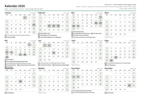 Halaman pertama kalendar tahunan, A4 landskap (A4 landskap · 1 halaman · kira-kira 94 KB)