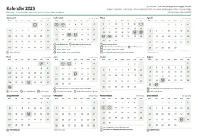 Halaman pertama kalendar tahunan, A4 landskap (A4 landskap · 1 halaman · kira-kira 87 KB)