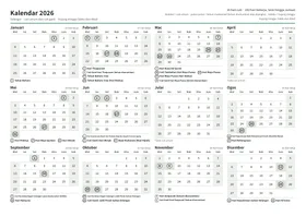 Halaman pertama kalendar tahunan, A4 landskap (A4 landskap · 1 halaman · kira-kira 95 KB)