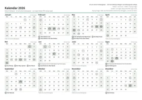 Halaman pertama kalendar tahunan, A4 landskap (A4 landskap · 1 halaman · kira-kira 203 KB)
