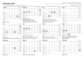 Halaman pertama kalendar tahunan, A4 landskap (A4 landskap · 1 halaman · kira-kira 104 KB)