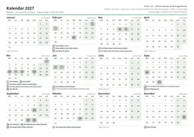 Halaman pertama kalendar tahunan, A4 landskap (A4 landskap · 1 halaman · kira-kira 88 KB)
