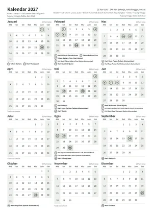 Halaman pertama kalendar tahunan, A4 potret (A4 potret · 1 halaman · kira-kira 98 KB)