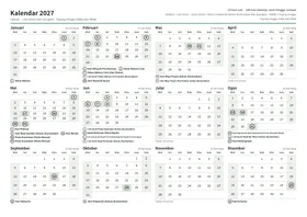 Halaman pertama kalendar tahunan, A4 landskap (A4 landskap · 1 halaman · kira-kira 102 KB)