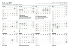Halaman pertama kalendar tahunan, A4 landskap (A4 landskap · 1 halaman · kira-kira 98 KB)