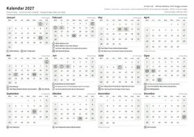 Halaman pertama kalendar tahunan, A4 landskap (A4 landskap · 1 halaman · kira-kira 99 KB)