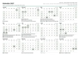 Halaman pertama kalendar tahunan, A4 landskap (A4 landskap · 1 halaman · kira-kira 104 KB)