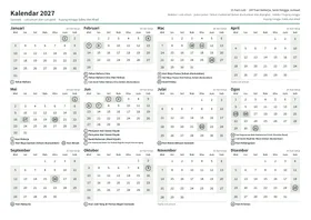 Halaman pertama kalendar tahunan, A4 landskap (A4 landskap · 1 halaman · kira-kira 91 KB)