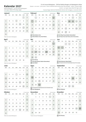Halaman pertama kalendar tahunan, A4 potret (A4 potret · 1 halaman · kira-kira 200 KB)