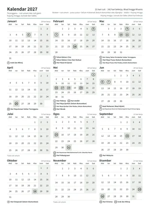 Halaman pertama kalendar tahunan, A4 potret (A4 potret · 1 halaman · kira-kira 90 KB)