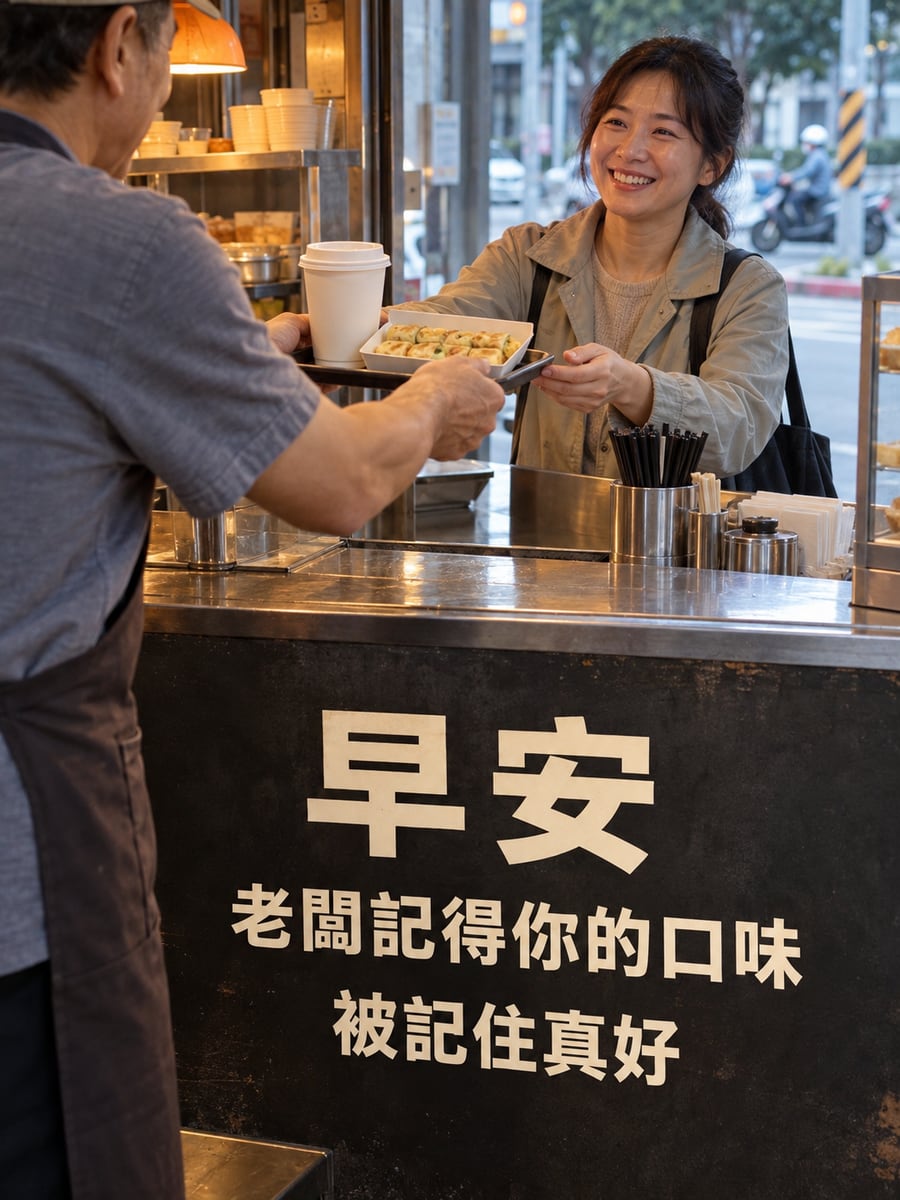 被記住真好。圖中文字：早安，老闆記得你的口味，被記住真好
