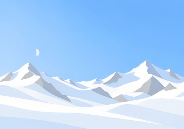 Media luna de día sobre picos nevados, fondo de pantalla iPhone Duo para la pantalla interior, sin texto