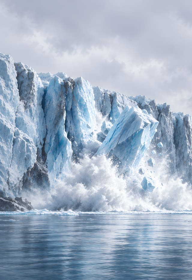 Glaciar que se desprende en el fiordo, fondo de pantalla iPhone Duo para la pantalla exterior, sin texto