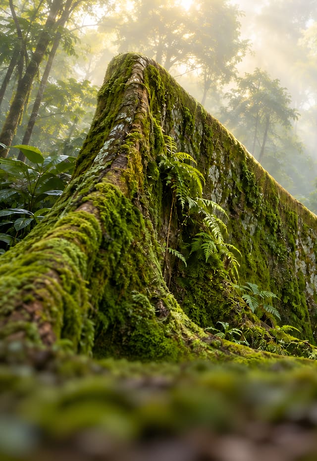 Raíces de un árbol gigante de la selva, fondo de pantalla iPhone Duo para la pantalla exterior, sin texto