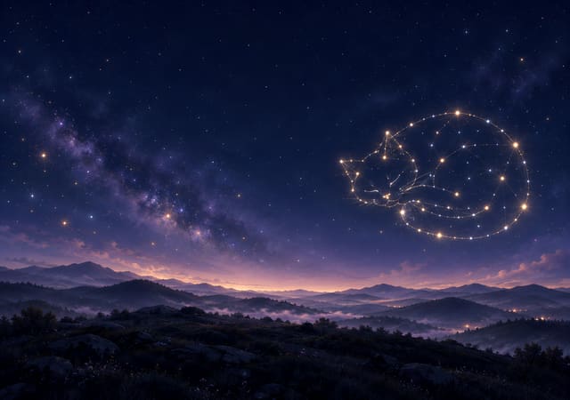 星空裡的貓，iPhone Duo 內螢幕桌布，圖上沒有文字