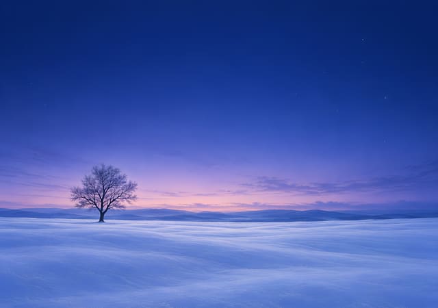 雪原孤樹，iPhone Duo 內螢幕桌布，圖上沒有文字