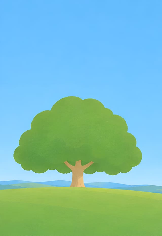 大樹與夏日藍天，iPhone Duo 外螢幕桌布，圖上沒有文字