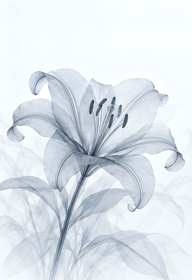 ดอกลิลลี่ภาพเอกซเรย์บนกล่องไฟ วอลเปเปอร์ iPhone 18 Duo จอนอก ไม่มีตัวหนังสือ
