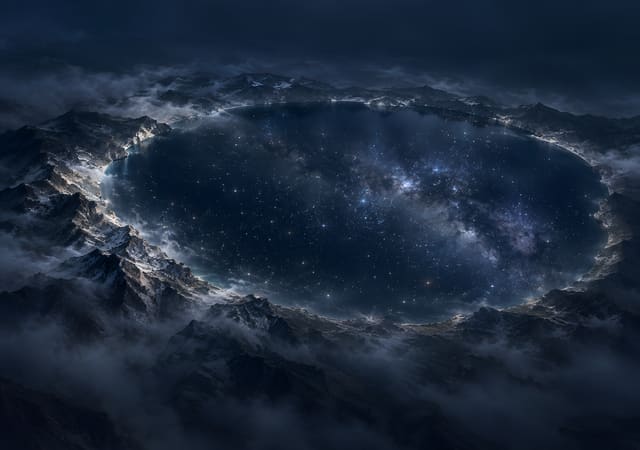 火山口的星光指環，iPhone Duo 內螢幕桌布，圖上沒有文字