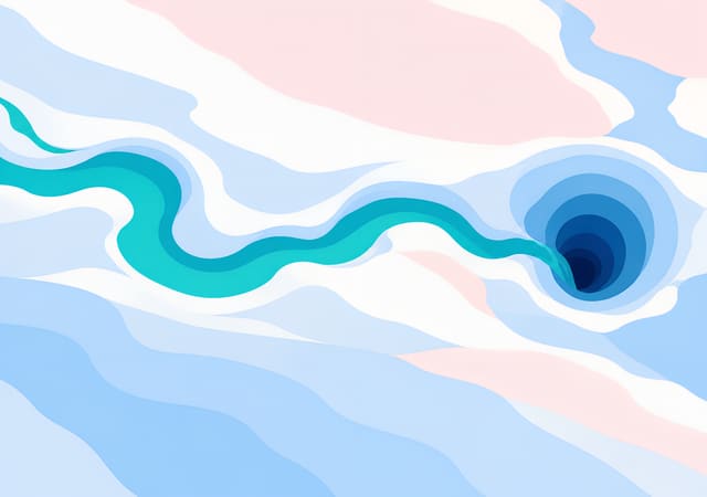 蜿蜒流進冰洞的碧藍河，iPhone Duo 內螢幕桌布，圖上沒有文字