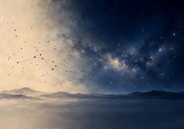 星圖化成真正的夜空，iPhone Duo 內螢幕桌布，圖上沒有文字