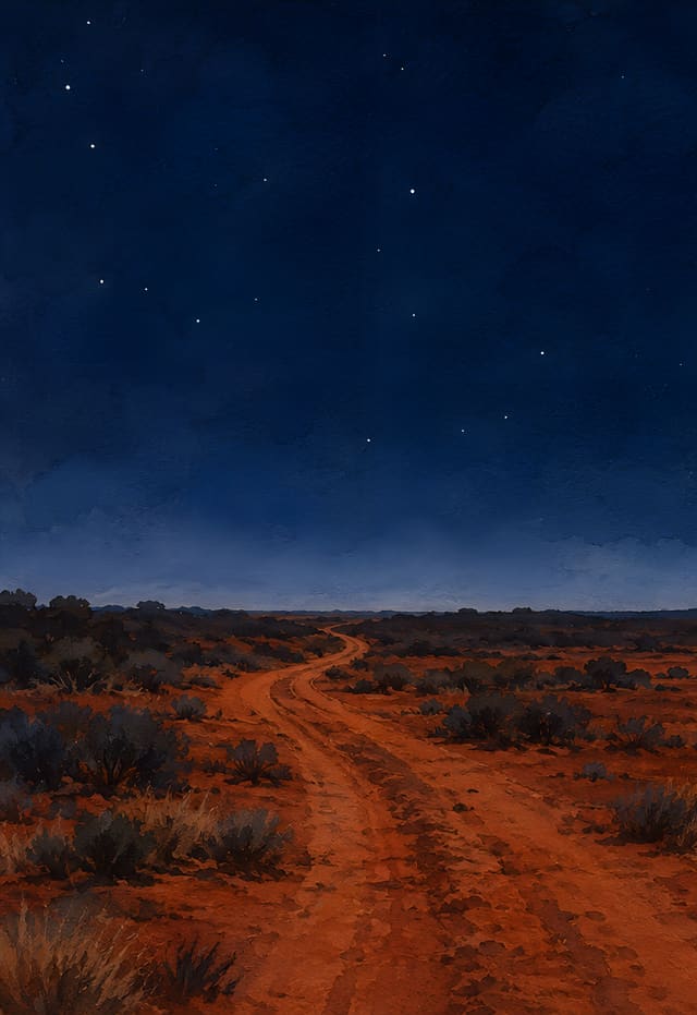 紅土小路與麥哲倫星雲，iPhone Duo 外螢幕桌布，圖上沒有文字