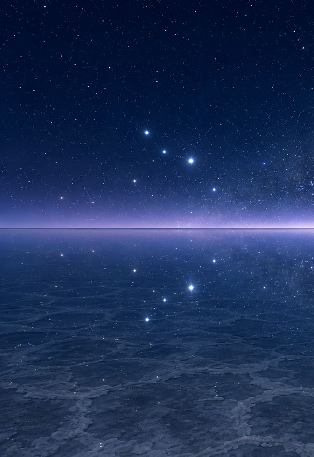鹽湖星空倒影，iPhone Duo 外螢幕桌布，圖上沒有文字