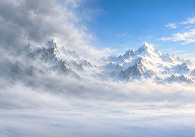 風雪散去的雪峰，iPhone Duo 內螢幕桌布，圖上沒有文字