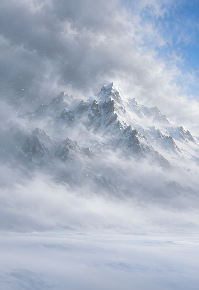 風雪散去的雪峰，iPhone Duo 外螢幕桌布，圖上沒有文字