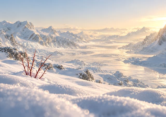 閃亮雪地裡的紅枝，iPhone Duo 內螢幕桌布，圖上沒有文字