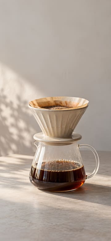 ハンドドリップのコーヒー（スマホ壁紙、文字なし）