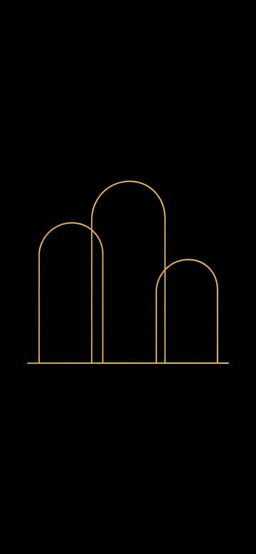 Arcos de líneas doradas, fondo de pantalla para teléfono, sin texto