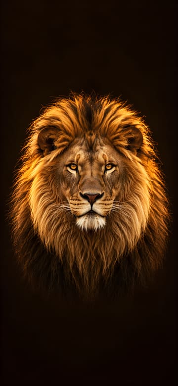 León de melena dorada, fondo de pantalla para teléfono, sin texto
