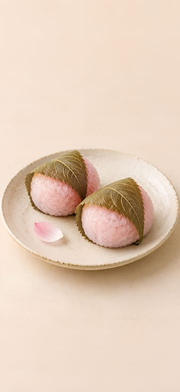 ふたつの桜もち（スマホ壁紙、文字なし）
