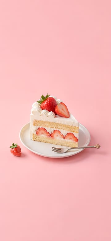いちごのショートケーキ（スマホ壁紙、文字なし）
