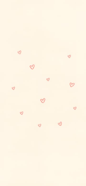 手描きの小さなハート（スマホ壁紙、文字なし）