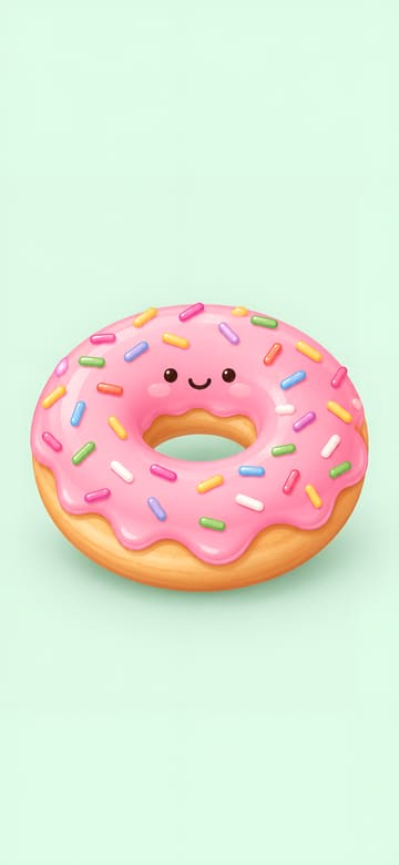 Donut rose aux vermicelles, fond d'écran de téléphone sans texte