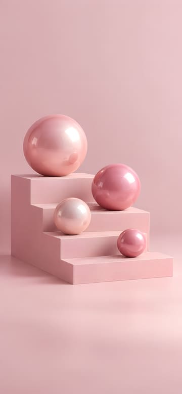 Sphères roses brillantes, fond d'écran de téléphone sans texte
