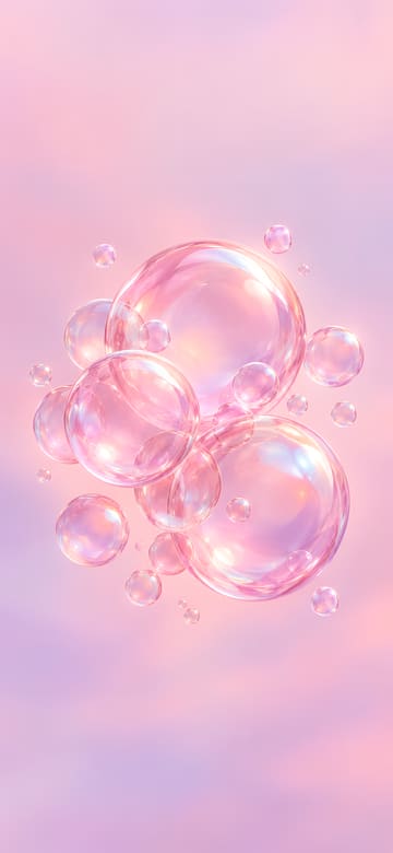 Bulles roses flottantes, fond d'écran de téléphone sans texte