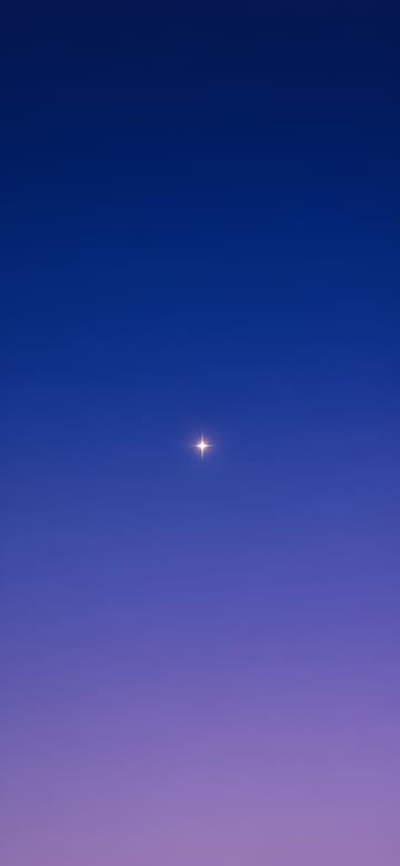 夕暮れのひとつ星（スマホ壁紙、文字なし）