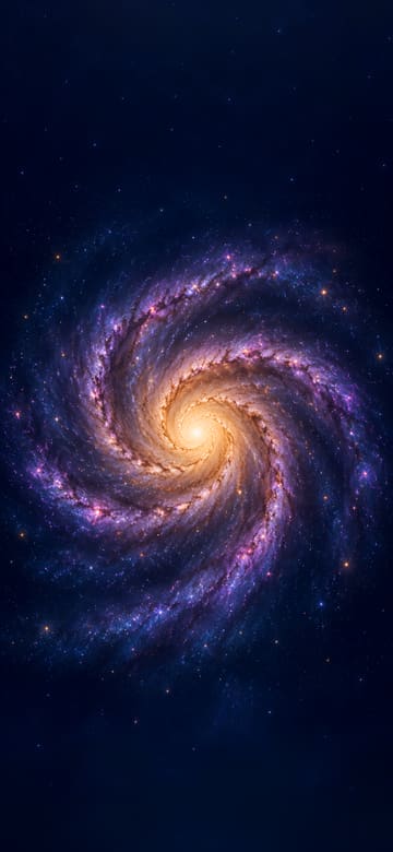 Leuchtende Spiralgalaxie, Handy-Hintergrundbild ohne Text