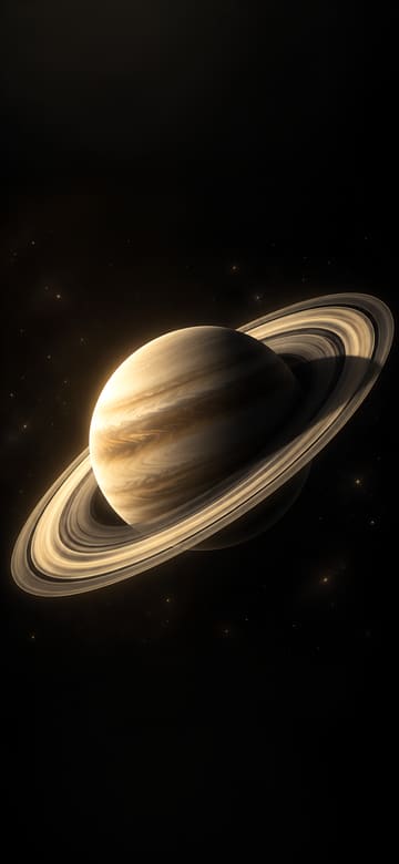 Planet mit Ringen, Handy-Hintergrundbild ohne Text