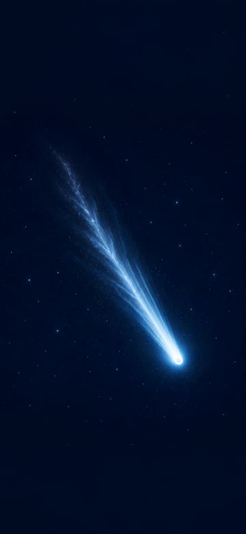 Komet mit leuchtendem Schweif, Handy-Hintergrundbild ohne Text